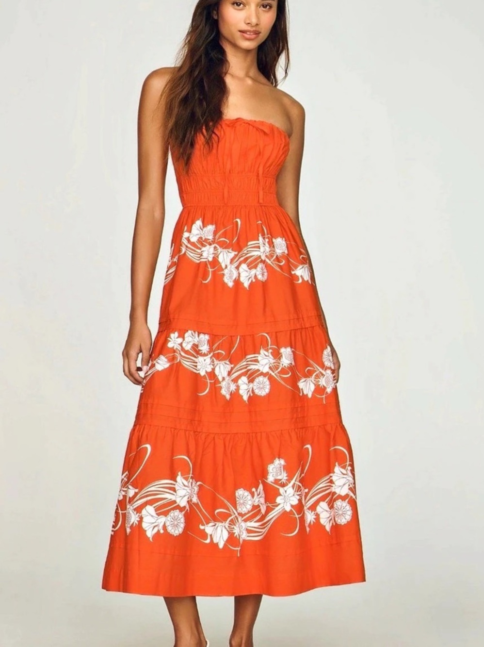 Anthropologie Strapless Somerset Red Dress